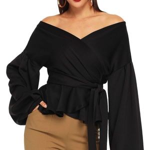 Long sleeve wrap top